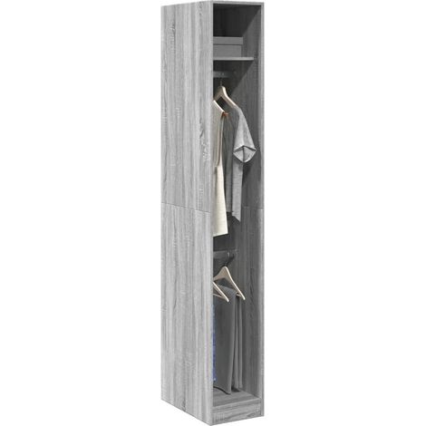 Wardrobe Grey Sonoma 30x50x200 cm Engineered Wood vidaXL
