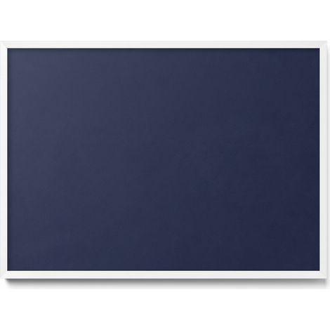 Tableau Magnétique en Métal Tableau pour Magnet - Motif Couleur bleu marine foncé - Minimaliste - Cadre Blanc - 70x50 cm - Plaque Magnétique