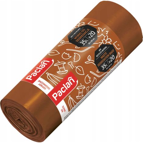 Sacs poubelle Paclan 35 l, lot de 20, 139360 marron (1/2)