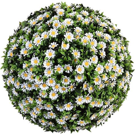 Boules de fleurs artificielles en eucalyptus pour plafond et jardin - Blanches, diamètre intérieur 15 cm, diamètre extérieur 30 cm (1/4)