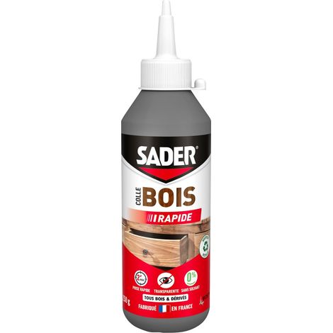 Colle à Bois Prise Rapide 2 min – Colle Forte pour Tous Bois et Dérivés – Intérieur – Transparente après Séchage - Sans Solvant – Biberon de 250 g (1/5)