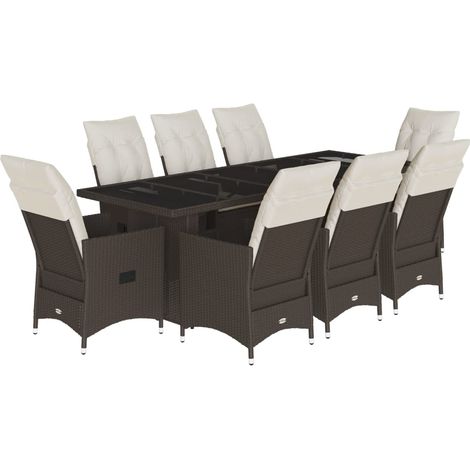 Maison Exclusive - Set de mesa y sillas jardín 9 piezas y cojines (1/5)
