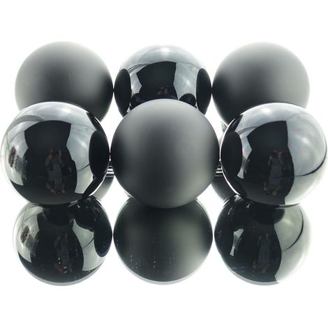 Christbaumkugeln Black schwarz Ø 8 cm aus Glas - 6er Set