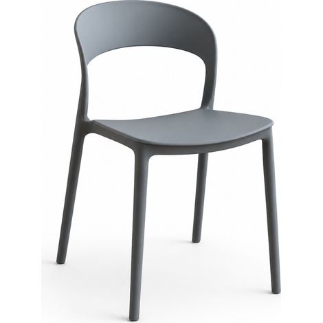 Pack de 4 sillas PRINCETON de 46x43x77 cm, gris (1/5)