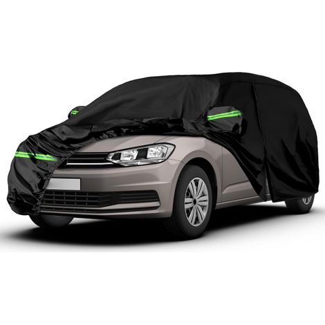 Housse de Voiture Adaptée pour Volkswagen Touran 2003-2024, Housse de Garage Complète Noire étanche avec Porte Zippée pour Neige, Pluie, Protection Tous Temps,Personnalisé pour VW Touran 2003-2024 (1/5)