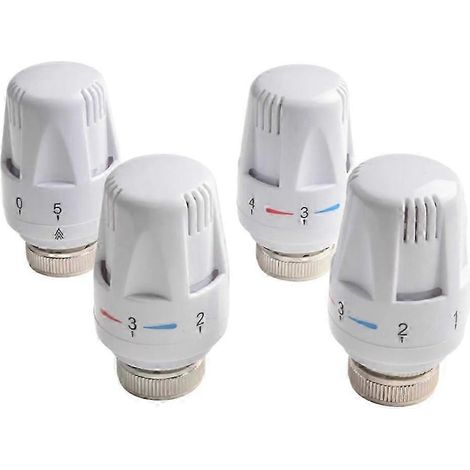 Lot de 4 vannes thermostatiques réglables pour radiateur, protection antigel et régulation de température, M30x1,5 (1/5)
