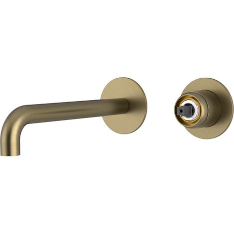 ULTRAMIX corps de mitigeur pour vasque 2 trous à encastrer, bec 20cm, or mat (1/2)
