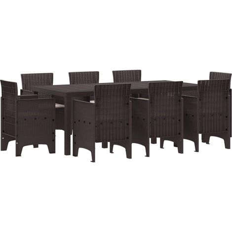 Ensemble de salle à manger pour jardin 9 pcs-Salon de jardin Marron 708504 (1/5)