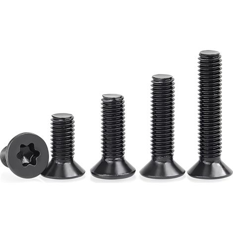 10 Pièces Vis à Tête Fraisée Torx Noires en Acier Inoxydable 304 Inox - M6 x 20mm Vis à Machine à Tête Plate Filetage Complet à Métaux Visserie Pour L'équipement de Machine et Meubles (1/5)
