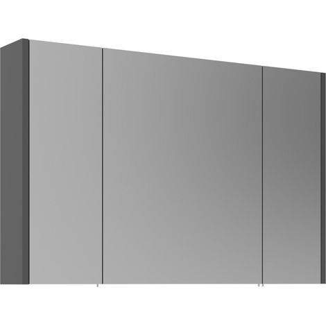 Badezimmerschrank mit Spiegel "Arno 100" – 100 x 16 x 66 cm – Grau / Anthrazit (1/3)