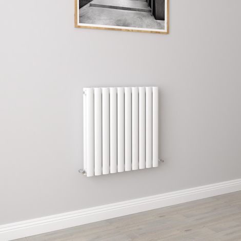 AICA Oval Column Designer Radiator Central Heating Horizontal 600x590mm Double White