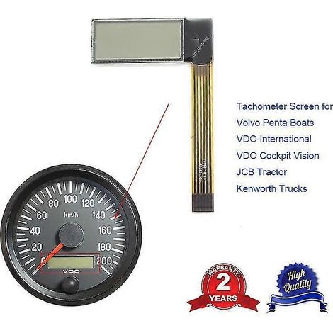 Vdo Tachometer Lcd Screen For Kenworth Truck Jcb Volvo Penta Boat Yanmar Marine Hour Meter Display