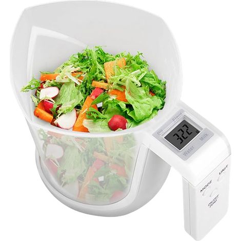 Balance Verre Mesureur Cuisine, Balance Electronique Verre Doseur Cuisine avec Graduations, Pesée Précise, La Balance ELectroniqueBol de Pesée de Cuisin est Destinée à La Cuisin (1/5)