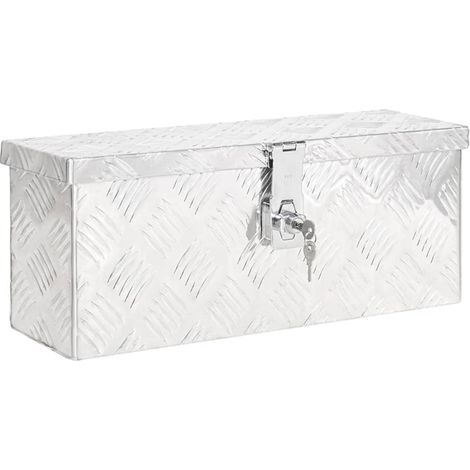 Storage Box Silver 50x15x20.5 Aluminium vidaXL