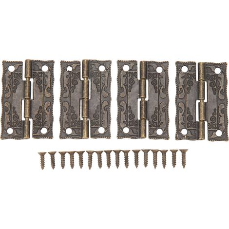 Lot de 20 charnières décoratives antiques en alliage de zinc, style vintage, pour boîtes à bijoux, coffrets et armoires en bois. (1/5)