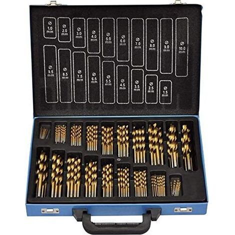 Jeu de Forets en Acier 170 Pièces Pour toutes les perceuses courantes avec 1-10 mm - Angle de pointe 135° HSS-G cobalt (1/5)