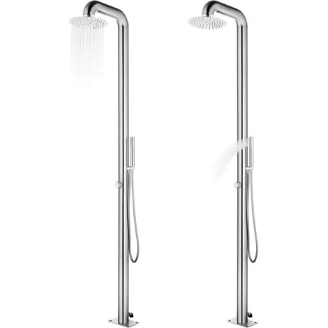 Gartendusche mit brauner Basis 230 cm Edelstahl