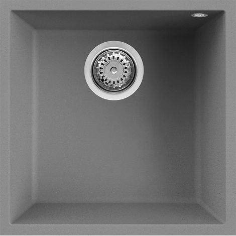 Lavello Elleci Incasso 1 vasca 44x44 Quadra 102 Sottotop Metaltek Grigio Titanium LMQ10273BSO (1/3)