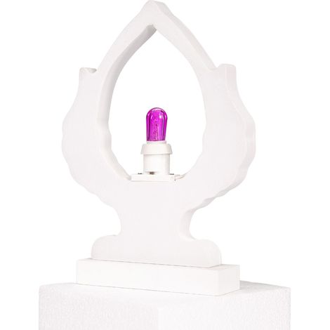 Lampada da tavolo in legno PUMO SALENTINO 21x21 cm LUMINARIA d’arredo pugliese Lampadina Fucsia