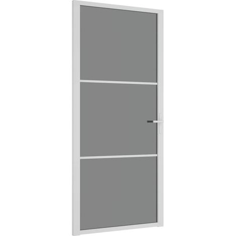 vidaXL Puerta interior vidrio EGS y aluminio blanco 93x201,5 cm (1/2)