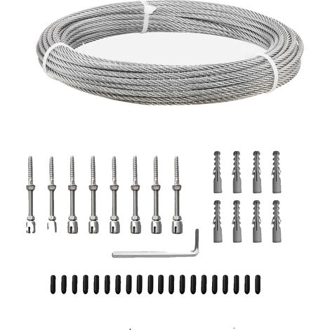 Drahtseilset, 316 Edelstahl, 1600 lb Bruchfestigkeit, 40 ft (1/2)