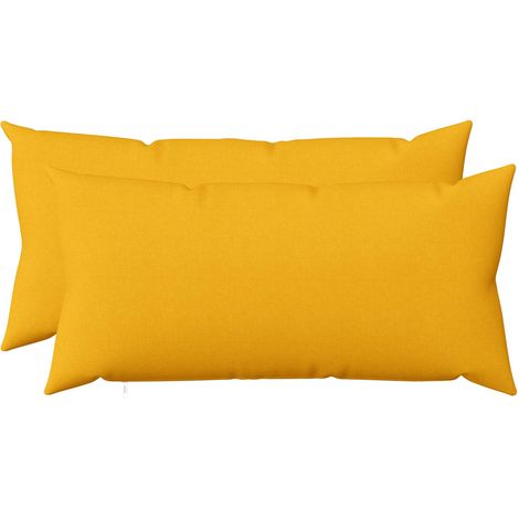vidaXL Housse de coussin 2 pc HEERLEN Jaune clair 40 x 70 cm Tissu (1/5)