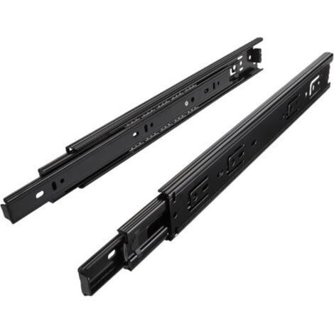 1 paire (2 PIÈCES) Glissières à Extension Complète Coulisses Télescopiques noires 300 mm (insérées) à Billes (1/3)