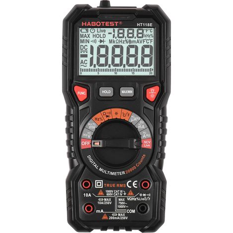Nannigr Multimètre HT118E TRMS portable haute précision sans pile