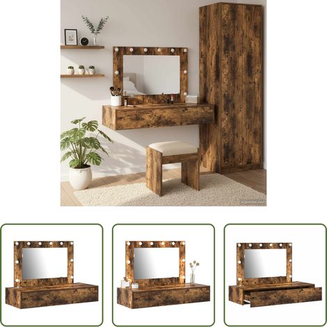 Schminktisch mit Spiegel - Schminktisch mit Speicher Braun 100 x 40 x 70 cm Holzwerkstoff (1/5)