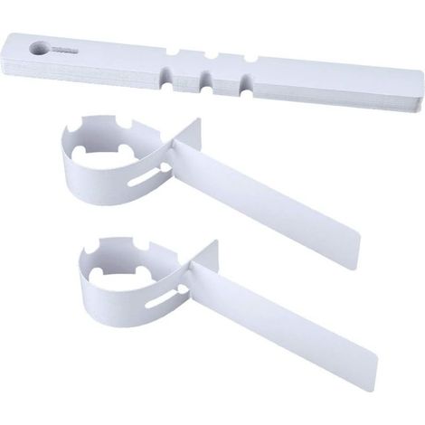 Lot de 100 étiquettes en plastique pour arbre de plante, 2 x 21 cm, pour envelopper les plantes (Blanc) (1/5)