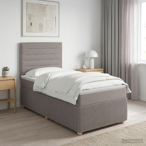 Cama box spring con colchón con cabecera Topo 100 x 200 cm Tela (1/5)