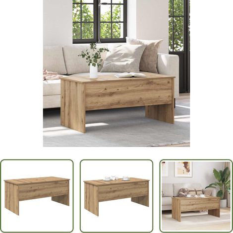 Couchtisch Eiche - Couchtisch Artisan-Eiche 102 x 50,5 x 46,5 cm Holzwerkstoff