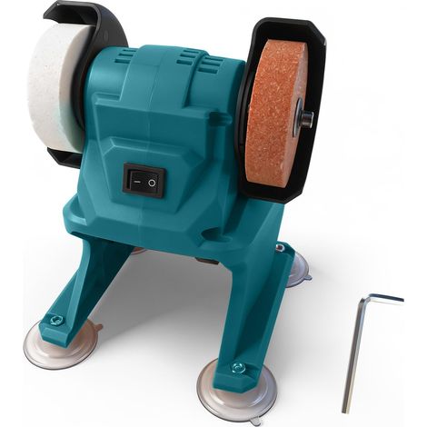 Mini ponceuse à bande pour 18 V, ponceuse à bande électrique, petite meuleuse aiguiseuse, polisseuse avec disque abrasif, disque de polissage pour bois, métal, aluminium (sans batterie) (1/5)