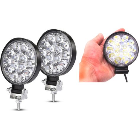 2er-Set 42W Mini-LED-Dioden-Scheinwerfer / Halogen-Tagfahrlicht 12V–24V für Auto, Offroad, Bus, Van, Lkw
