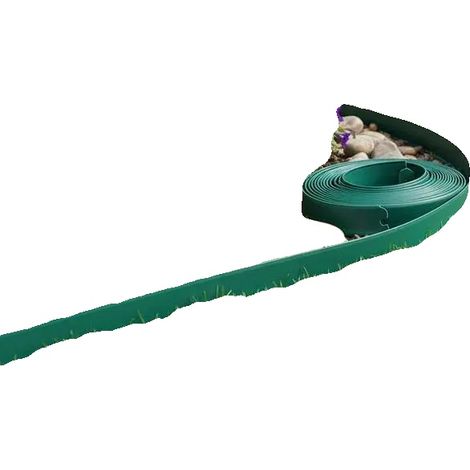 Borde para césped, plástico resistente, diseño versátil, verde (1/2)