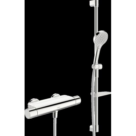 Hansa Optima - Conjunto de ducha con termostato, 3 chorros, cromo 48130331