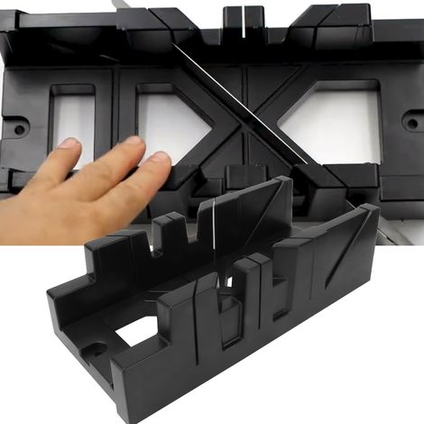 Boîte de rangement multifonction pour scie à onglets, outil de coupe pour bois et plâtre à angles de 0/45/90° (1/5)