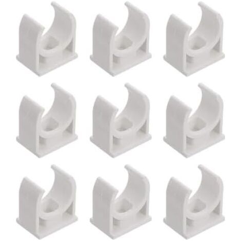 Colliers en PVC Blanc 40 MM, Lot de 100, Crochet U et Support pour Tubes Métalliques, Fixation Tuyaux d'Eau Accessoires Plomberie - (1/5)