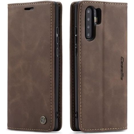 【SmartLegend】Coque Bumper Huawei P30 Pro Housse Cuir Premium Flip Case Portefeuille Etui Couleur Café (1/4)
