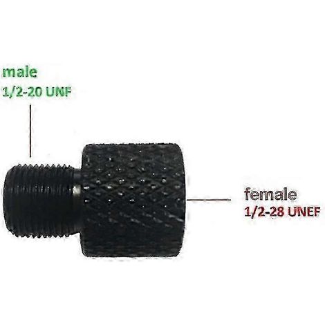 Adaptateur fileté en acier pour canon 1/2-20 UNF femelle vers 1/2-28 UNEF mâle