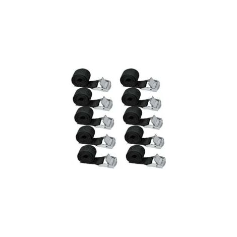 10 correas de sujeción, 200 cm cada una. Kit de fijación para chasis de motocicleta/coche/bicicleta. Correas de sujeción, capacidad de carga máxima 500 kg. - Crezuo