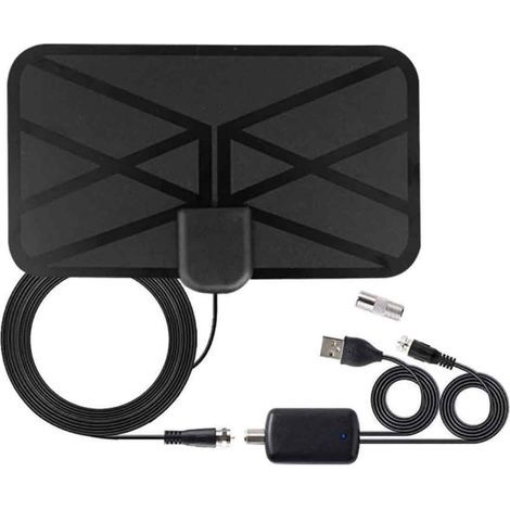 Leistungsstarke digitale HD-Terrestrial-TV-Zimmerantenne mit Signalverstärker, Reichweite bis zu 120 km, kostenlose lokale Sender, für 1080p und 4K (1/5)