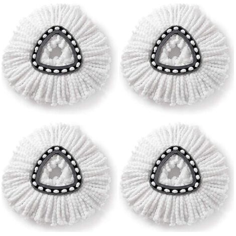 Lot de 4 têtes de balai à franges rotatives de rechange pour balai à franges O Cedar, en microfibre, faciles à nettoyer, pour le nettoyage des sols (1/5)