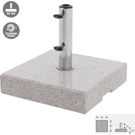 Doppler Life Granitsockel 45 kg für Rohr ø 32 x 60 mm Schirmsockel 45 x 45 x 8,6 cm