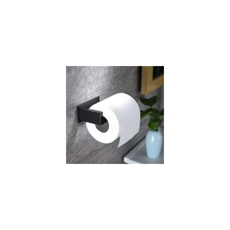 Porta carta igienica in acciaio inox, dispenser di carta igienica originale da parete, non richiede foratura, nero, porta carta igienica con adesivo 3M per decorazione bagno, WC, accessorio cucina - C