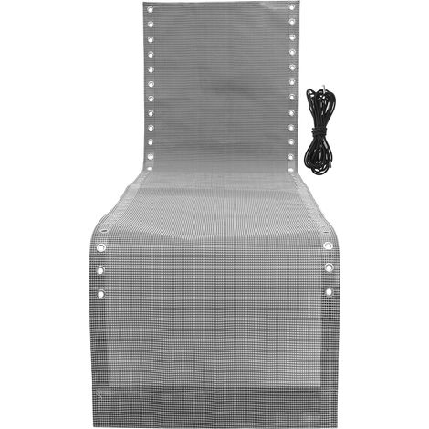 Tissu de Remplacement Respirant pour Chaise Longue Pliable Blanc Gris, Toile Résistante Cordes, Kit Réparation pour Fauteuil de Jardin Extérieur, Accessoire Pratique pour Chaise (1/5)