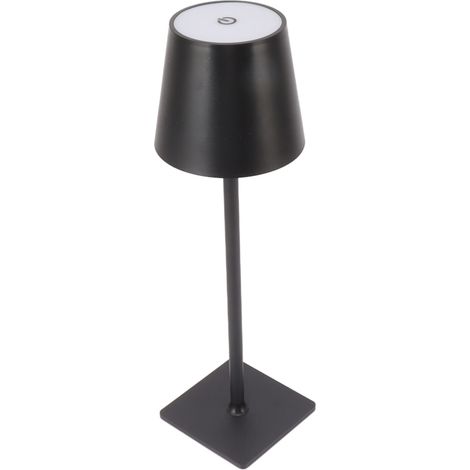 Lampe de bureau LED, texture métal sobre, 3 modes de couleur, intensité variable, commande tactile, protection des yeux, idéale pour la table de chevet ou le bureau (noir). (1/5)