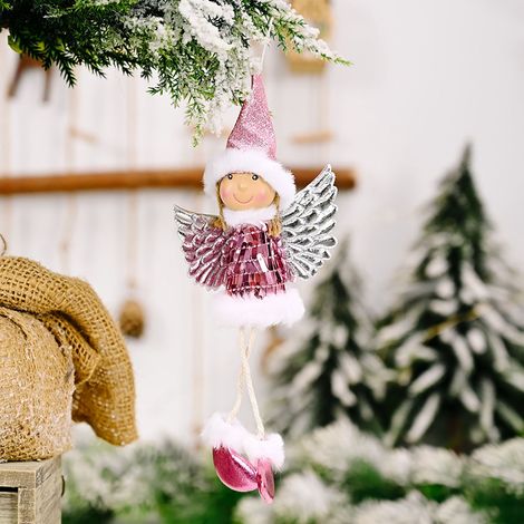 Angel - Pendentif Décoration Noël - En Tissu - Pour Arbre De Noël Fenêtre Porte Cheminée - 1 Pièce (1/5)