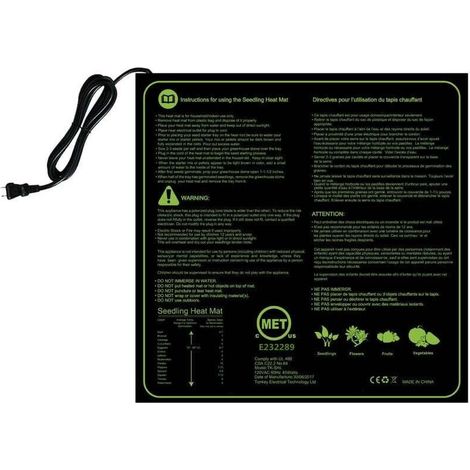 Tapis chauffant électronique 1 pièce. tapis chauffant pour semis de graines germination électronique de jardinage avec sac de rangement 50 x 52.5 cm (1/3)