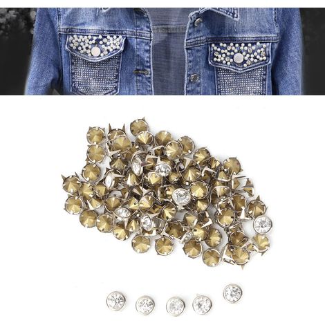 100 pièces de Rivets Cristal Incrusté pour Décoration Cuir et Accessoires DIY (1/3)